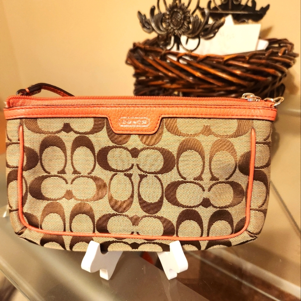 Coach Brown and Orange Signature Satchel